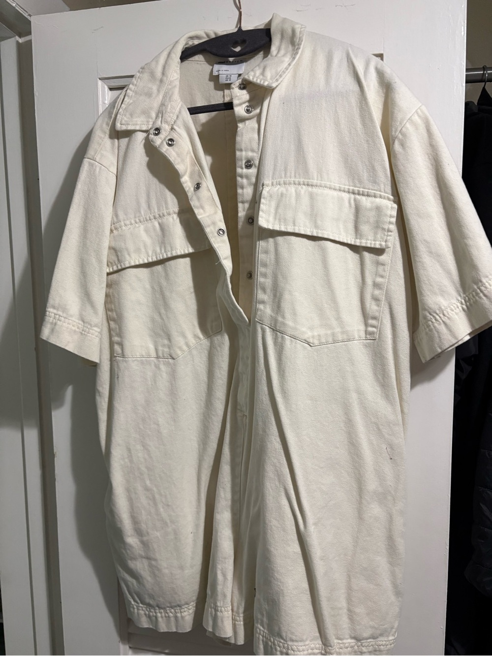 ASOS Cream Short Sleeve Romper